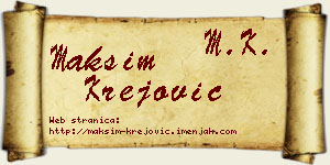 Maksim Krejović vizit kartica